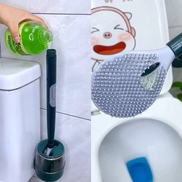 🔥Last Day Promotion - 49% OFF🔥Household punch-free wall hanging long handle silicone toilet brush（🔥BUY 2 FREE SHIPPING）