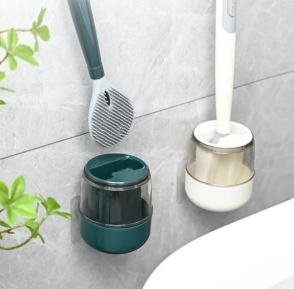 🔥Last Day Promotion - 49% OFF🔥Household punch-free wall hanging long handle silicone toilet brush（🔥BUY 2 FREE SHIPPING）